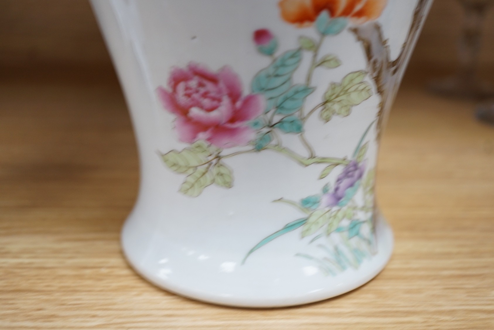 A Chinese famille rose baluster vase, 30cm